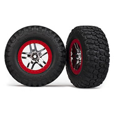 TRAXXAS BFGoodrich Mud TA Tire w/Split-Spoke Rear Wheel (2) (Satin Chrome) (Standard) (TRA6873A) TRAXXAS BFGoodrich Mud TA Tire w/Split-Spoke Rear Wheel (2) (Satin Chrome) (Standard) (TRA6873A)