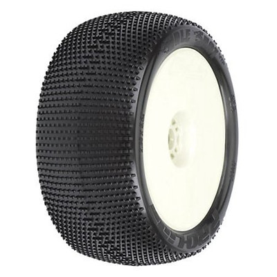 Pro-Line Hole Shot Pre-Mounted VTR 1/8 Truck Tires (2) (White) (X3) Pro-Line Hole Shot Pre-Mounted VTR 1/8 Truck Tires (2) (White) (X3)