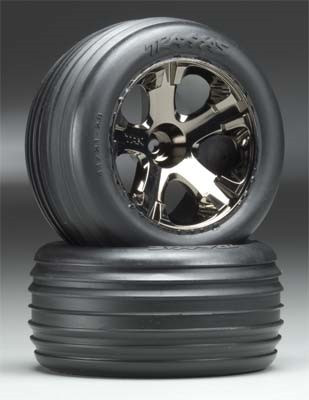 Traxxas Alias Front Tires w/All-Star Wheels (2) (Black Chrome) (Standard) (TRA3771A) Traxxas Alias Front Tires w/All-Star Wheels (2) (Black Chrome) (Standard) (TRA3771A)