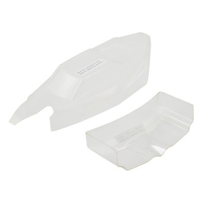 TEAM LOSI RACING LIGHT WEIGHT BODY & WING CLEAR, W/STICKERS: 22 4.0