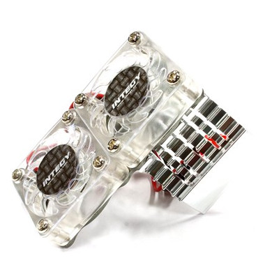Integy Super Motor Heatsink / Twin Fan, 540/550, Silver Integy Super Motor Heatsink / Twin Fan, 540/550, Silver