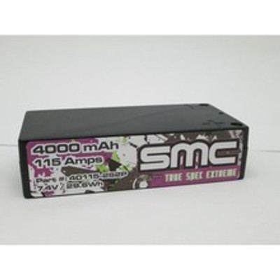 SMC True Spec Extreme 7.4V 4000mAh 115 Amps/150C Shorty 5mm Inboard SMC True Spec Extreme 7.4V 4000mAh 115 Amps/150C Shorty 5mm Inboard