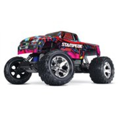 TRAXXAS Stampede 1/10 RTR Monster Truck w/XL-5 ESC, TQi 2.4GHz Radio, Battery & DC Charger (Hawaiian) W/AC Adapter TRAXXAS Stampede 1/10 RTR Monster Truck w/XL-5 ESC, TQi 2.4GHz Radio, Battery & DC Charger (Hawaiian) W/AC Adapter