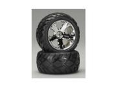 Traxxas Anaconda Tires w/All-Star Front Wheels (2) (Jato) (Chrome) (Standard) (TRA5577R) Traxxas Anaconda Tires w/All-Star Front Wheels (2) (Jato) (Chrome) (Standard) (TRA5577R)