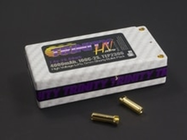 Team Trinity Hi-Voltage Shorty 2S 100C Hardcase LiPo Battery (7.4V/4000mAh) (5mm Bullets)