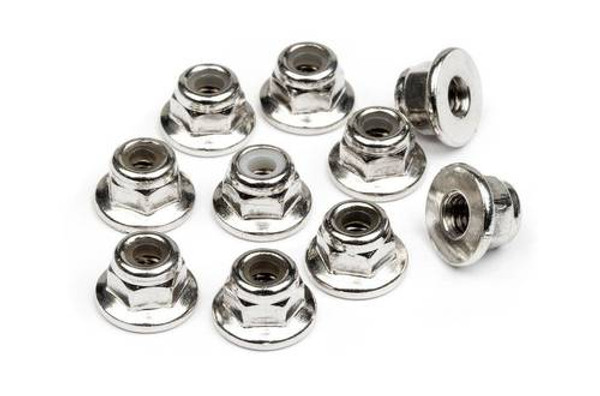 HB Racing FLANGED LOCK NUT M3 (10pcs) (HBS103671)
