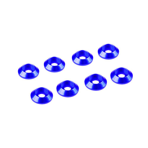 Ultimate Racing 3MM ALUMINIUM CAP HEAD WASHER BLUE (8 PCS)
