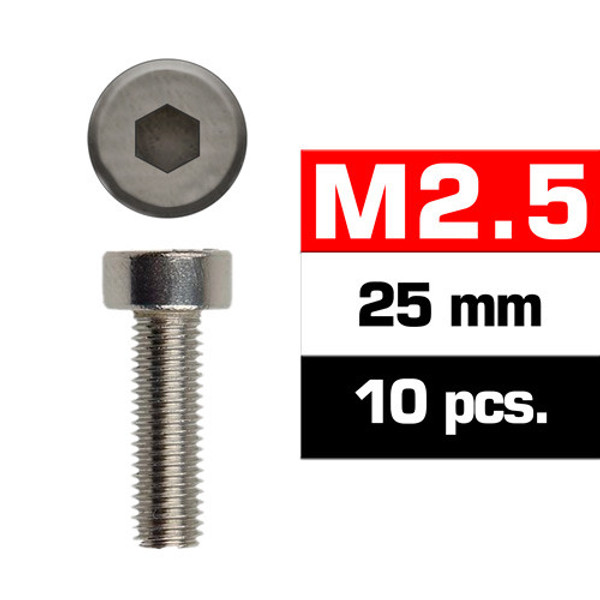 Ultimate Racing M2.5X25MM Cap Head Screws (10 PCS)