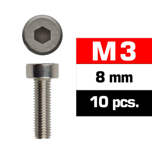 Ultimate Racing M3X8MM Cap Head Screws (10 PCS)