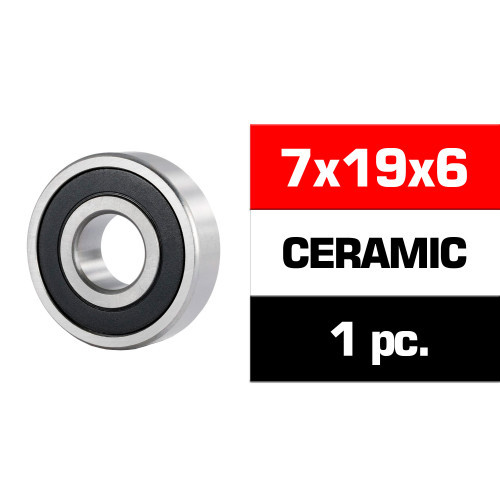 Ultimate Racing 7X19X6MM CERAMIC "HS" RUBBER SEALED FRONT ENGINE BEARING (UR, NOVA) (1PC)