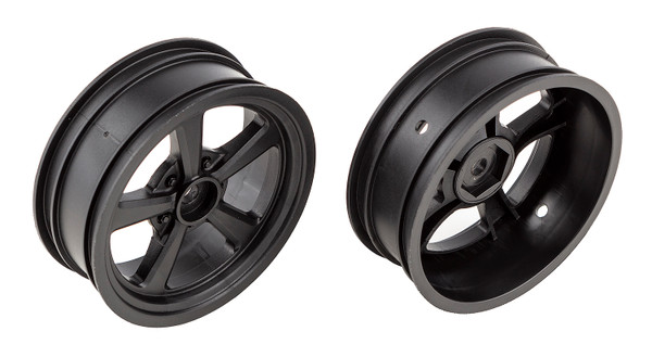 Team Associated DR10 Drag Front Wheels, black (ASC71079)