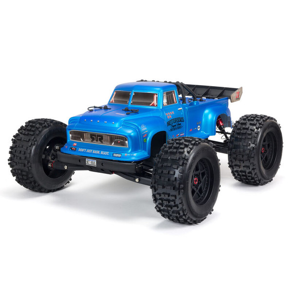 Arrma 1/8 NOTORIOUS 6S V5 4WD BLX Stunt Truck RTR (Blue) - BeachRC.com