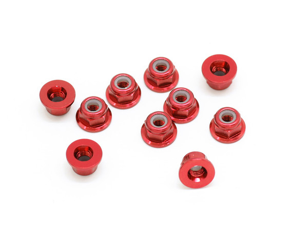 SWORKz Self Locking Nut with Washer Aluminium M3 red (10)