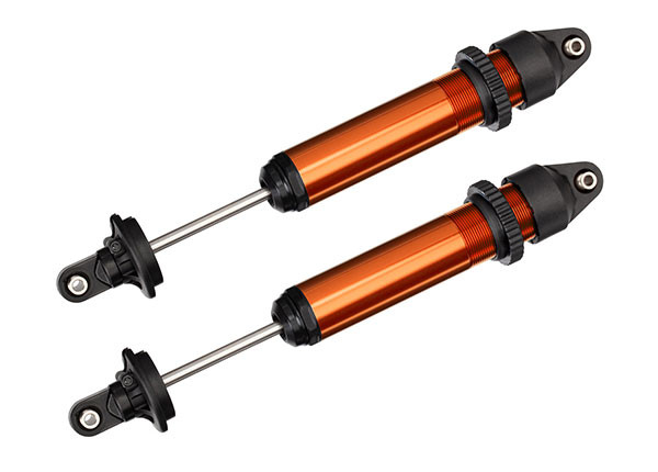 Shocks, GTX, aluminum, orange-anodized (fully assembled w/o springs) (2)
