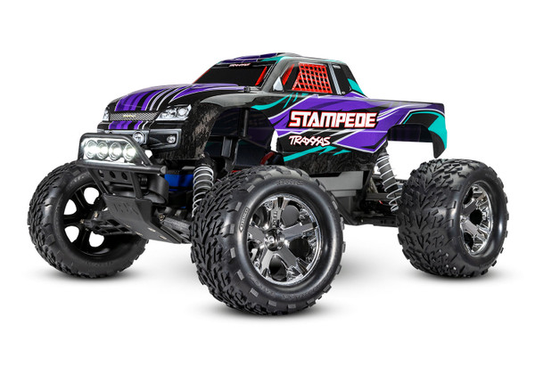 Traxxas Stampede 1/10 Scale Monster Truck (Purple) (LED Lights/Battery/Charger included)