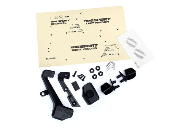 Mirrors, side (left & right)/ snorkel/ mounting hardware (fits #8111 or #8112 body)
