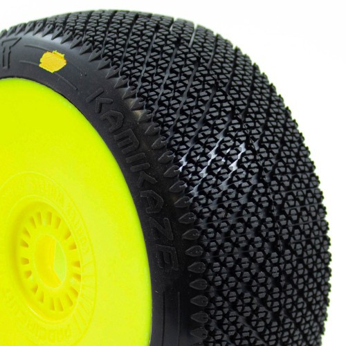 ProCircuit Kamikaze V2 Buggy Tires (C2) Soft - Pre-Mounted (Yellow