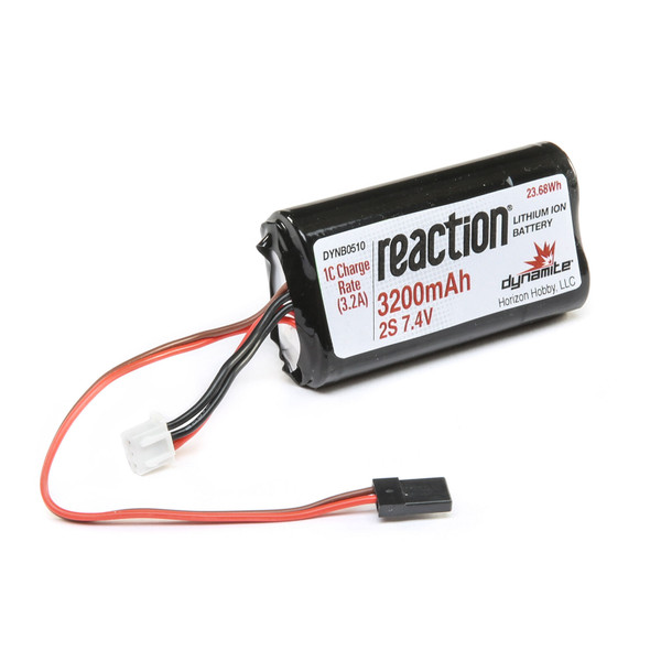 7.4V 3200mAh 2S Reaction Li-Ion Receiver Battery: Universal Receiver
