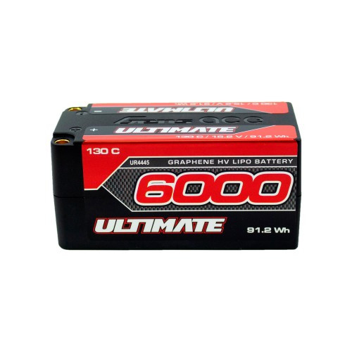 Ultimate Racing 15.2v 6000mAh 130c LiPo Battery Shorty Pack (5mm