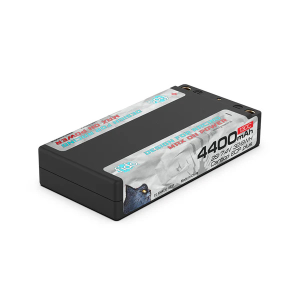 Fido LipoMaxx RC Racing Battery 4400mAh 7.4V LCG Low Profile 5mm Plugs