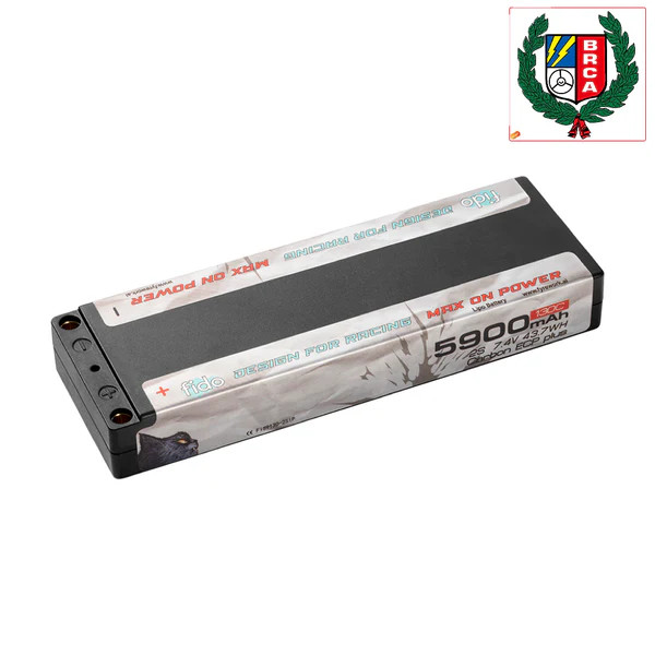Fido LipoMaxx RC Racing Lipo Battery 5900mAh 2S 7.4V Stick Pack