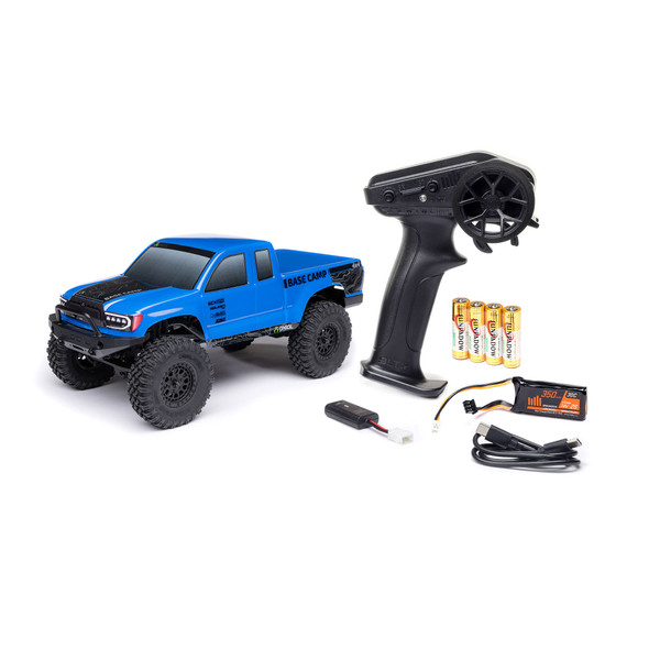 Axial 1/24 SCX24 Base Camp 4WD Rock Crawler Brushed RTR with Battery & Charger (Blue)