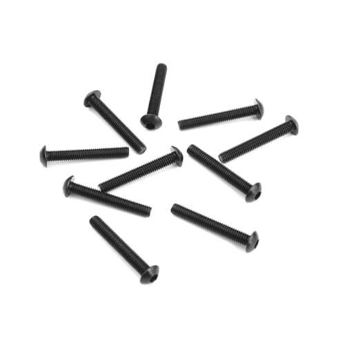 Tekno RC M3x20mm Button Head Screws (black, 10pcs)