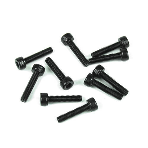 Tekno RC M3x14mm Cap Head Screws (black, 10pcs)