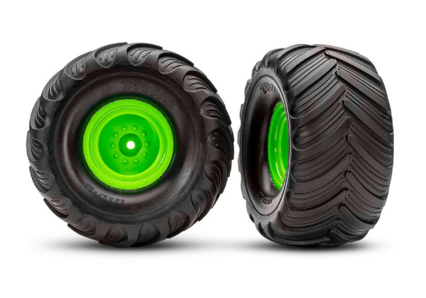 Traxxas Tires & wheels, chrome wheels, Terra Groove dual profile tires