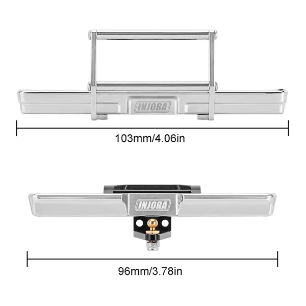 INJORA CNC Aluminum Front Rear Bumper for 1/18 TRX4M High Trail K10