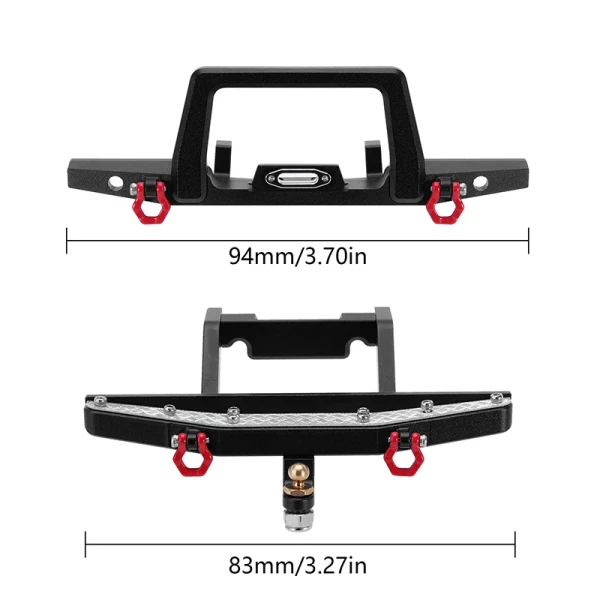 INJORA CNC Aluminum Front Rear Bumper for 1/18 TRX4M Defender (4M-41)