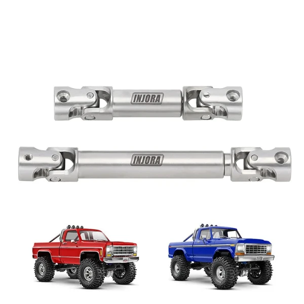 INJORA Stainless Steel Drive Shafts for 1/18 RC Crawler TRX4M High Trail K10/F150