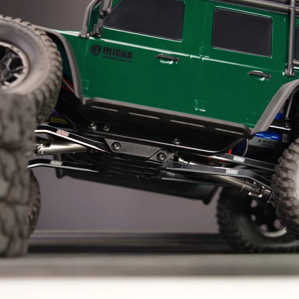 INJORA Aluminum High Clearance Chassis Links Set for 1/18 TRX4M Defender/Bronco (Black)