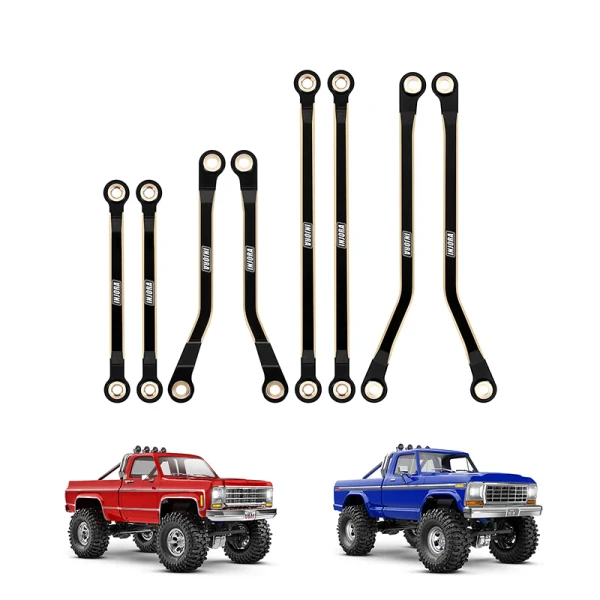 INJORA Brass High Clearance Links for 1/18 TRX4M High Trail K10/F150 (Black)