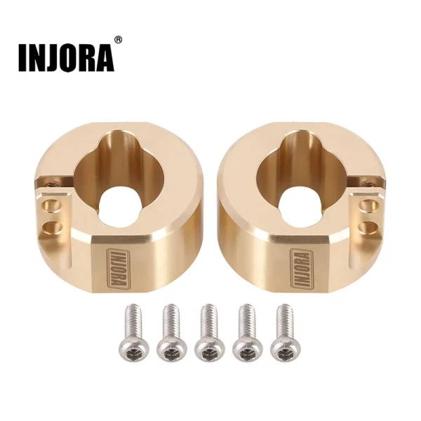 INJORA 2PCS 14g/pcs Brass Rear Axle Counterweights for 1/18 TRX4M (Gold)