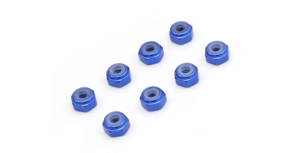 Kyosho M2 Alu. Nylon Color Nut 8pcs (Blue)
