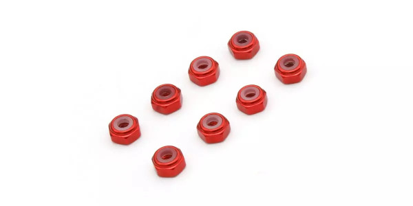 Kyosho M2 Alu. Nylon Color Nut 8pcs (Red)