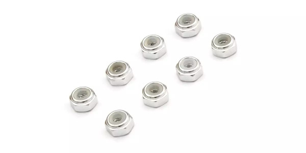 Kyosho M2 Alu. Nylon Color Nut 8pcs (Silver)