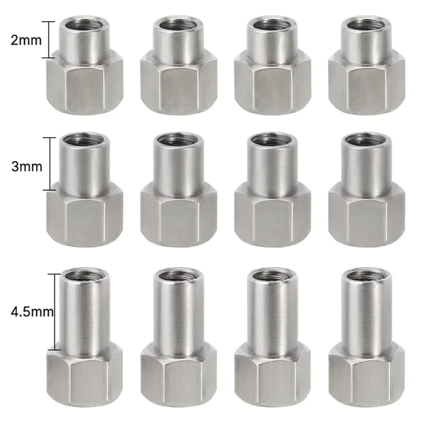 INJORA 12PCS 2/3/4.5mm M2.5 Long Nuts for 1/18 TRX4M