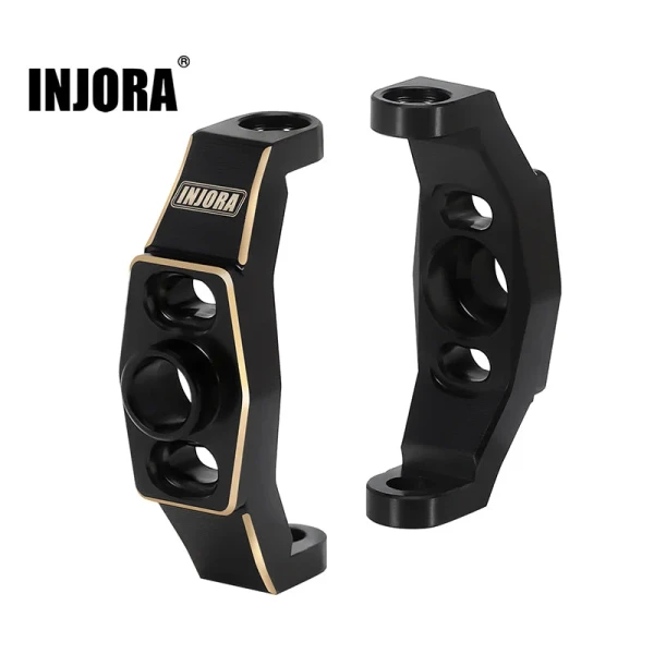 INJORA Brass Adjustable Caster Blocks Clockable C Hub Carriers for 1/18 TRX4M (Black)