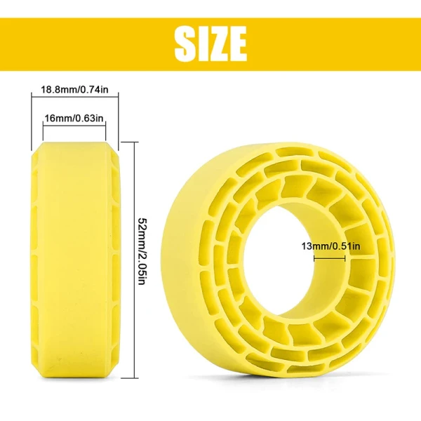 INJORA Silicone Rubber Inserts for 1.0" 56-58mm Tires (1056) Yellow