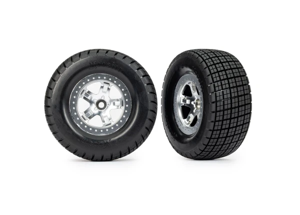 Traxxas Dirt Oval Satin Front Wheels w/ Hoosier Tires (2)