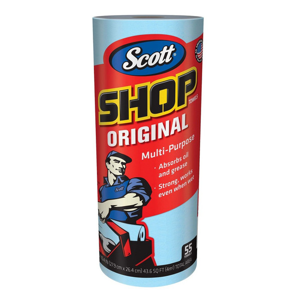 SCOTT Blue Shop towels - 1 Roll (55 Sheets)