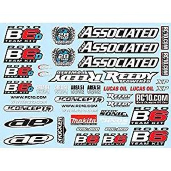 Team Associated B6 Decal Sheet
