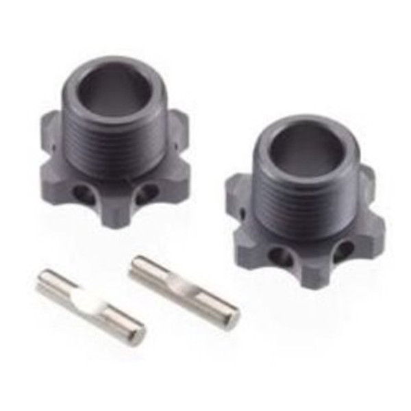 Tekno RC Aluminum Lightened Wheel Hub Set w/Pins (Gun Metal) (2)
