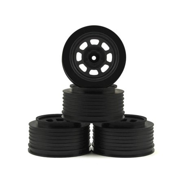 DE Racing Speedway SC Short Course Dirt Oval Wheels (Black) (4) (19mm Backspace) (Slash Front) w/12mm Hex