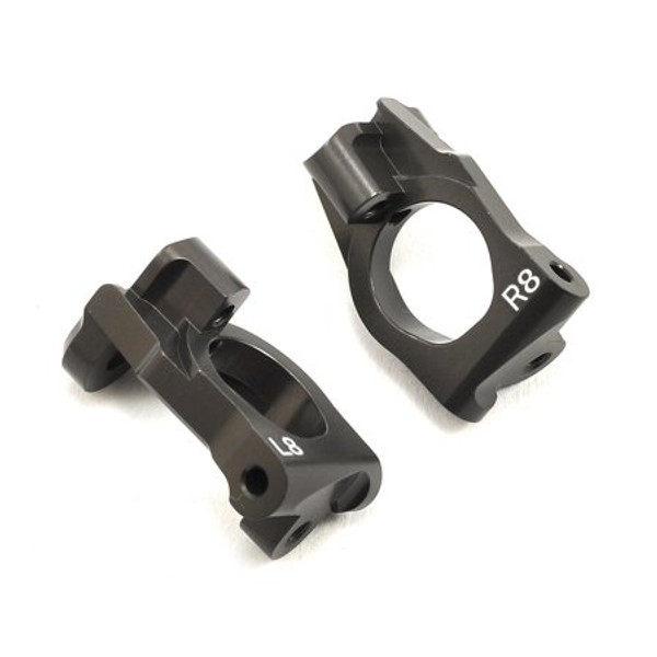 Yokomo Aluminum Front Steering Hub Carrier (Gun Metal) (2) (8°)