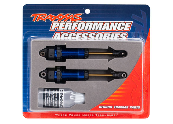 Traxxas GTR XX-Long TiN Shocks (Blue) (2) - BeachRC.com