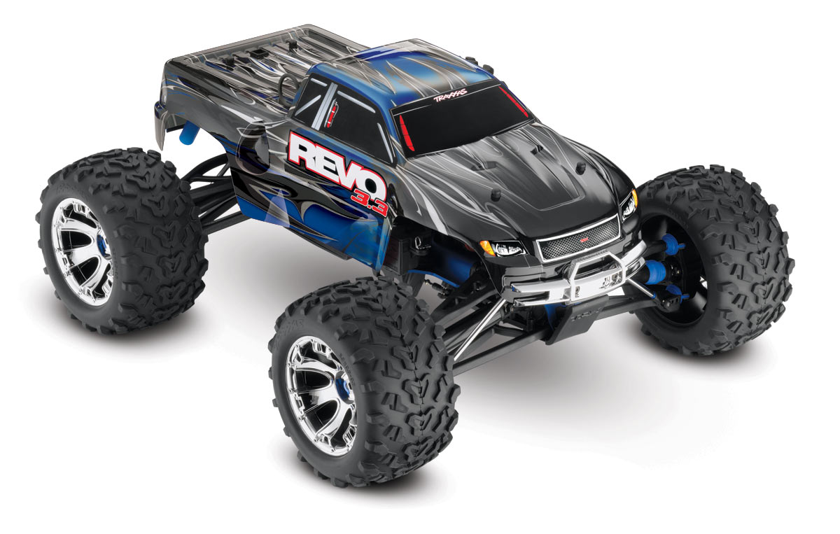 トラクサスRevo Traxxas Revo 3.3 4WD RTR Nitro Monster Truck w/TQi (Blue
