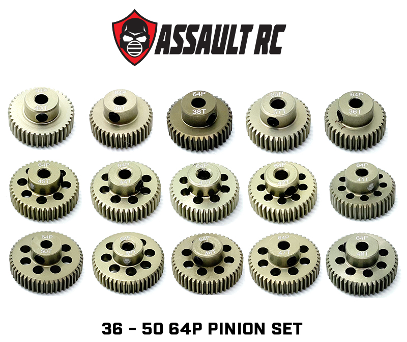 Assault RC 15 Piece 64P Pinion Set (36-50) - BeachRC.com